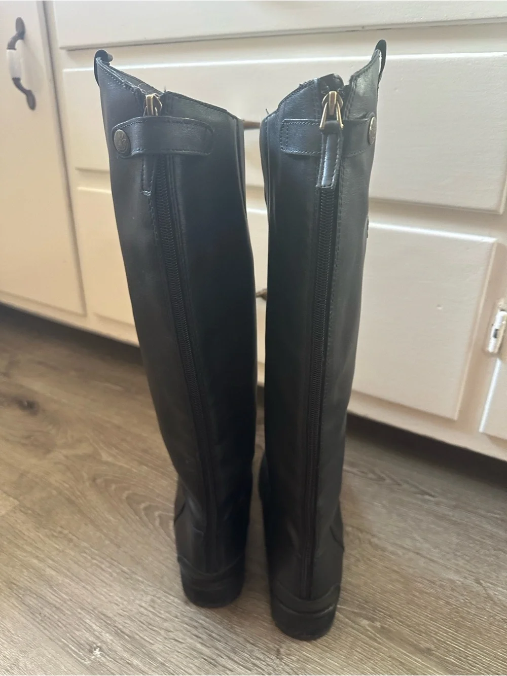 Sam Edelman Black Leather Tall Riding Boots